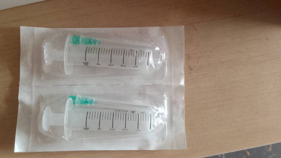 A needle and syringe